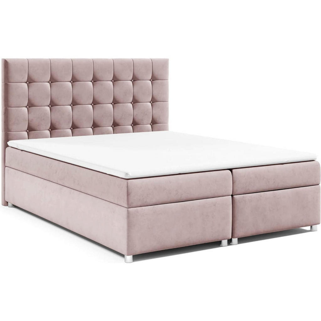 Best For Home Boxbett, Rosa, Textil, Höhe ca. 18 cm, Rechteckig, 160x200 cm, Schlafzimmer, Betten, Boxspringbetten von Best For Home