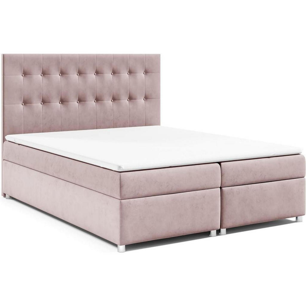 Best For Home Boxbett, Rosa, Textil, Höhe ca. 18 cm, Rechteckig, 140x200 cm, Schlafzimmer, Betten, Boxspringbetten von Best For Home