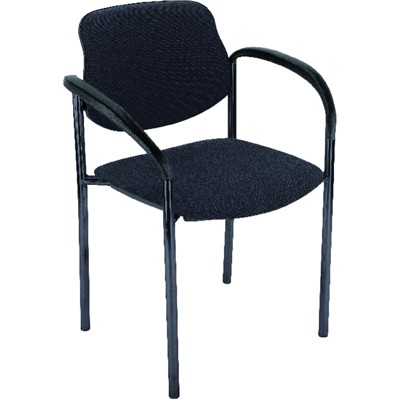 Besucher-Stuhl STYL mit Armlehne schwarz/schwarz