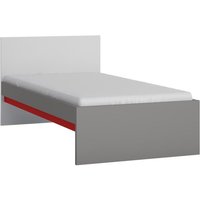 Bett LASER LASZ01C von Wojcik Grau Platin Perlschwarz-Alpinweiß chilli red
