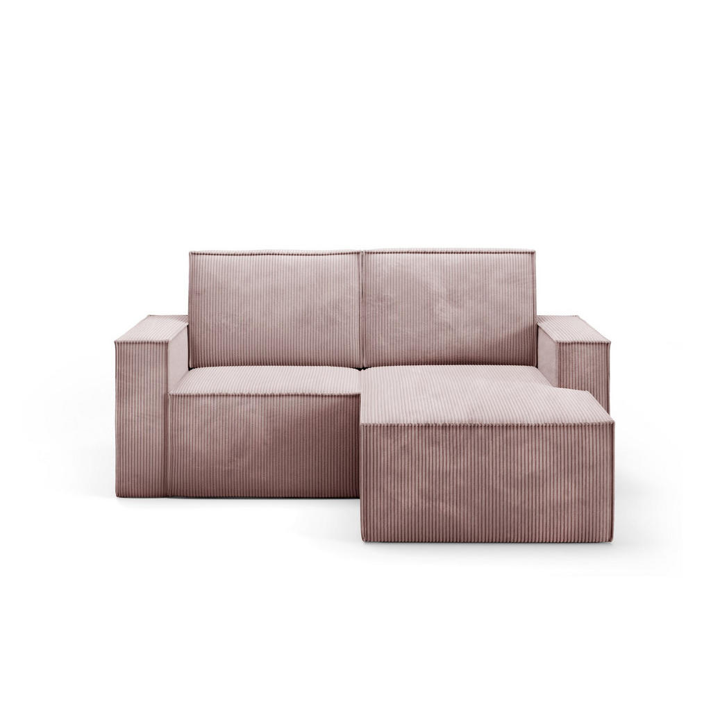 Bettso Ecksofa, Rosa, Holzwerkstoff, Textil, Ottomane rechts,L-Form, 180x141 cm, Wohnzimmer, Sofas & Couches, Wohnlandschaften, Ecksofas von Bettso