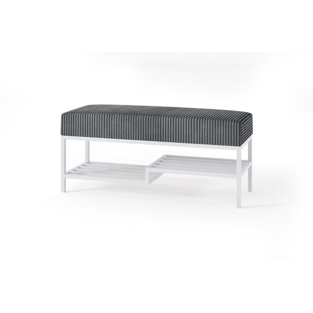Bettso SITZBANK Dunkelgrau, Weiß