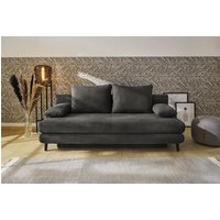 Schlafsofa Cord mit Bettkasten und Kissen Rücken echt ca. 202 x 94cm