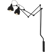 Bewegliche Wandlampe Schwarz Metall T:90 cm 2-flammig Bewegliche Wandlampe Schwarz Metall T:90 cm 2-flammig von ALDEX