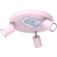 Kinderzimmerleuchte Decke 3x GU10 Ø 30 cm Metall Rosa von Luminex