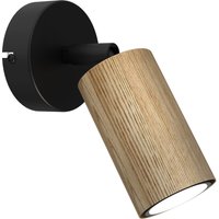 Beweglicher Wandspot Holz Metall GU10 in Schwarz Natur Beweglicher Wandspot Holz Metall GU10 in Schwarz Natur von Luminex