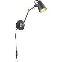 Beweglicher Wandspot Metall Schwenkarm H:25 cm Schwarz von Trio