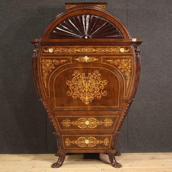 Biedermeier Sekretär Schreibtisch mit Intarsien (20. Jahrhundert),