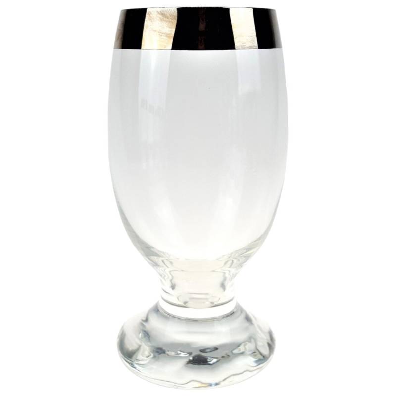 Bierglas Thomas Porzellan Platinrand Transparent Germany gebraucht - sehr gut