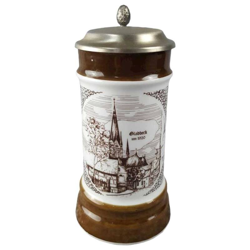 Bierkrug mit Zinndeckel Retsch Wunsiedel Braun gebraucht - gut
