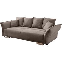 Big Sofa 168x199 cm inkl. Liegefunktion Cord Grau/ Braun