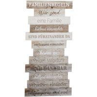 Bild 17x39 FAMILIEN-REGELN Hellgrau / Beige