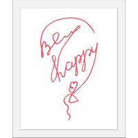 queence Bild "Be Happy", in 3 Größen, gerahmt von Queence