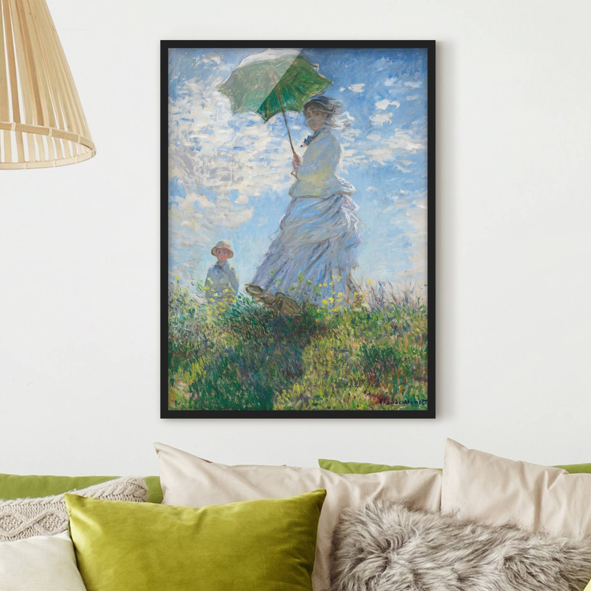 Bild mit Rahmen Claude Monet - Frau mit Sonnenschirm