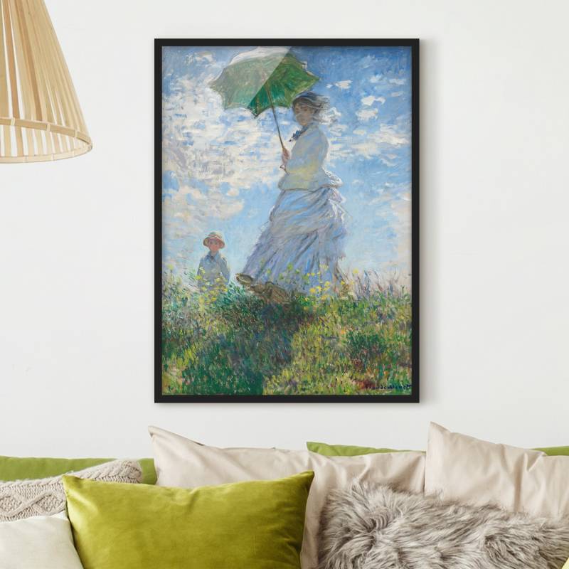 Bild mit Rahmen Claude Monet - Frau mit Sonnenschirm