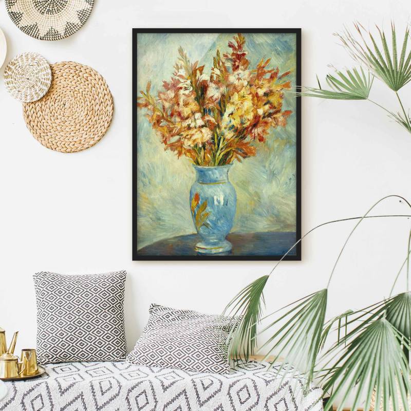 Bild mit Rahmen - Hochformat Auguste Renoir - Gladiolen in Vase