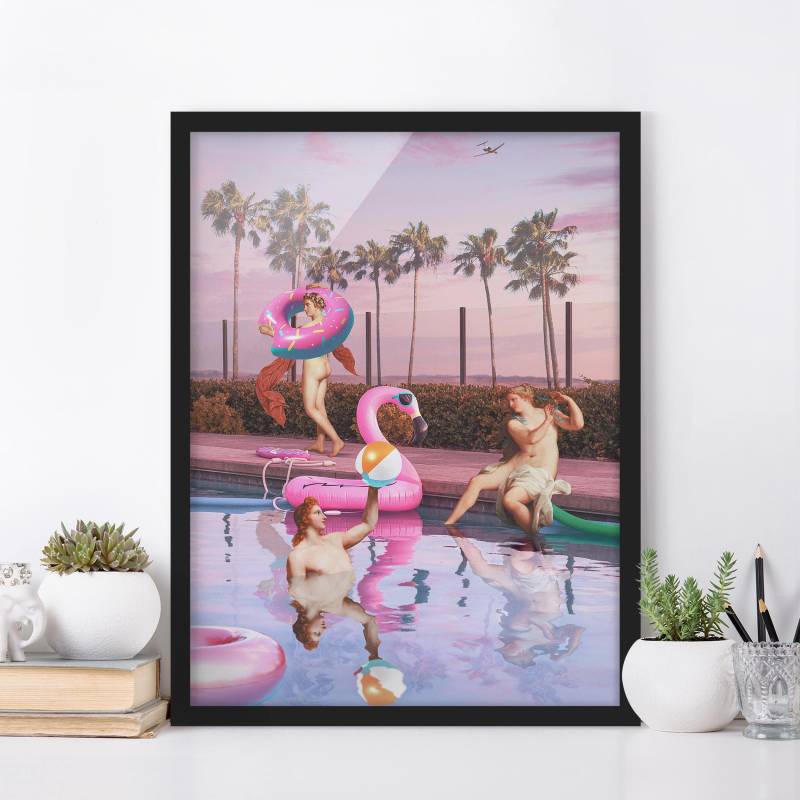 Bild mit Rahmen - Hochformat Pool Party