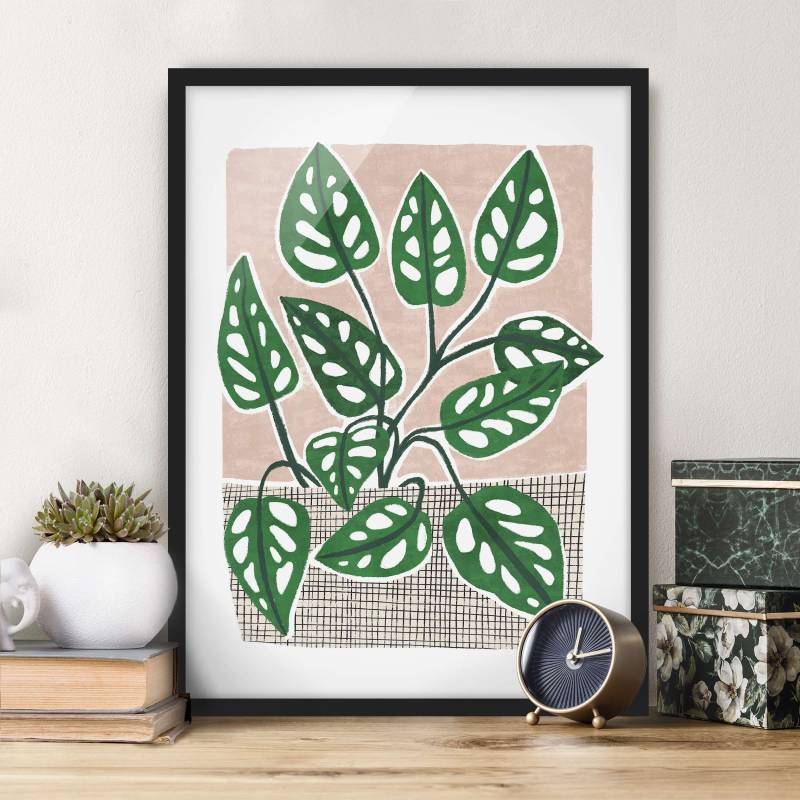 Bild mit Rahmen Monstera im Korb