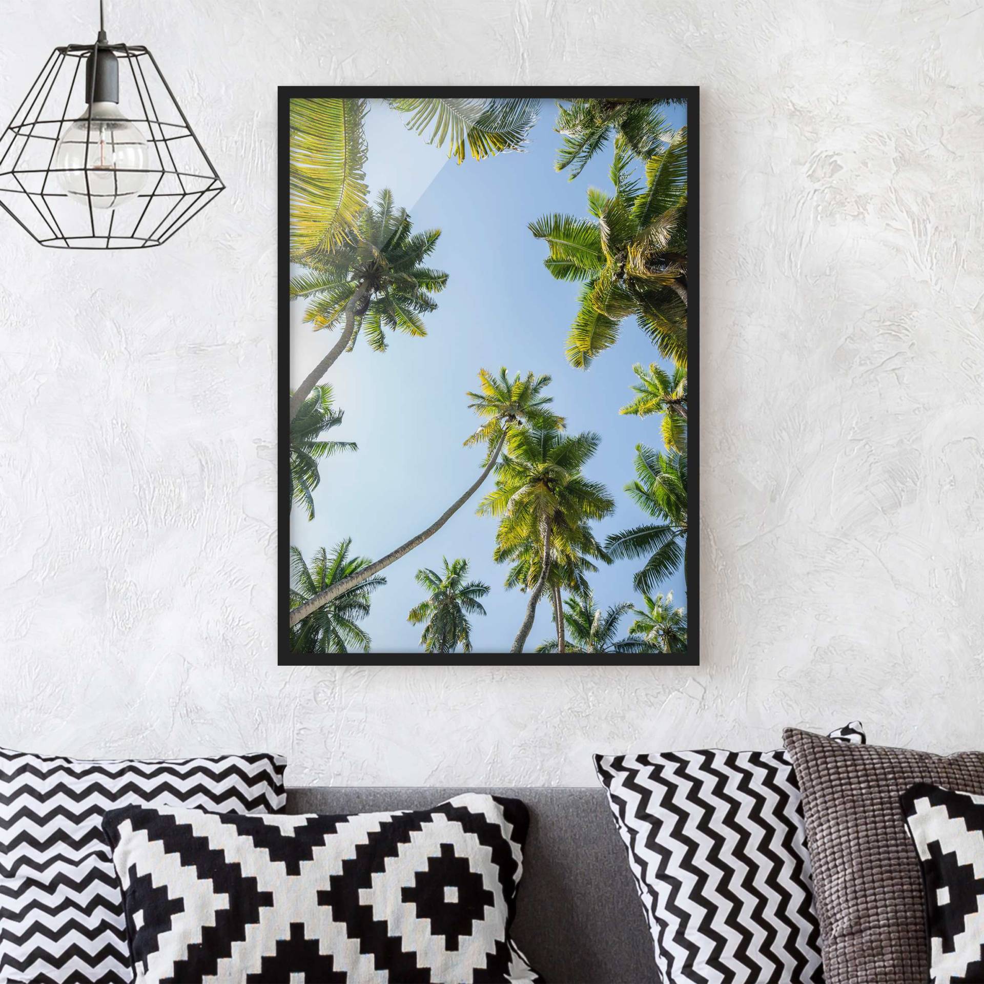 Bild mit Rahmen Palmen Himmel Bild mit Rahmen Palmen Himmel