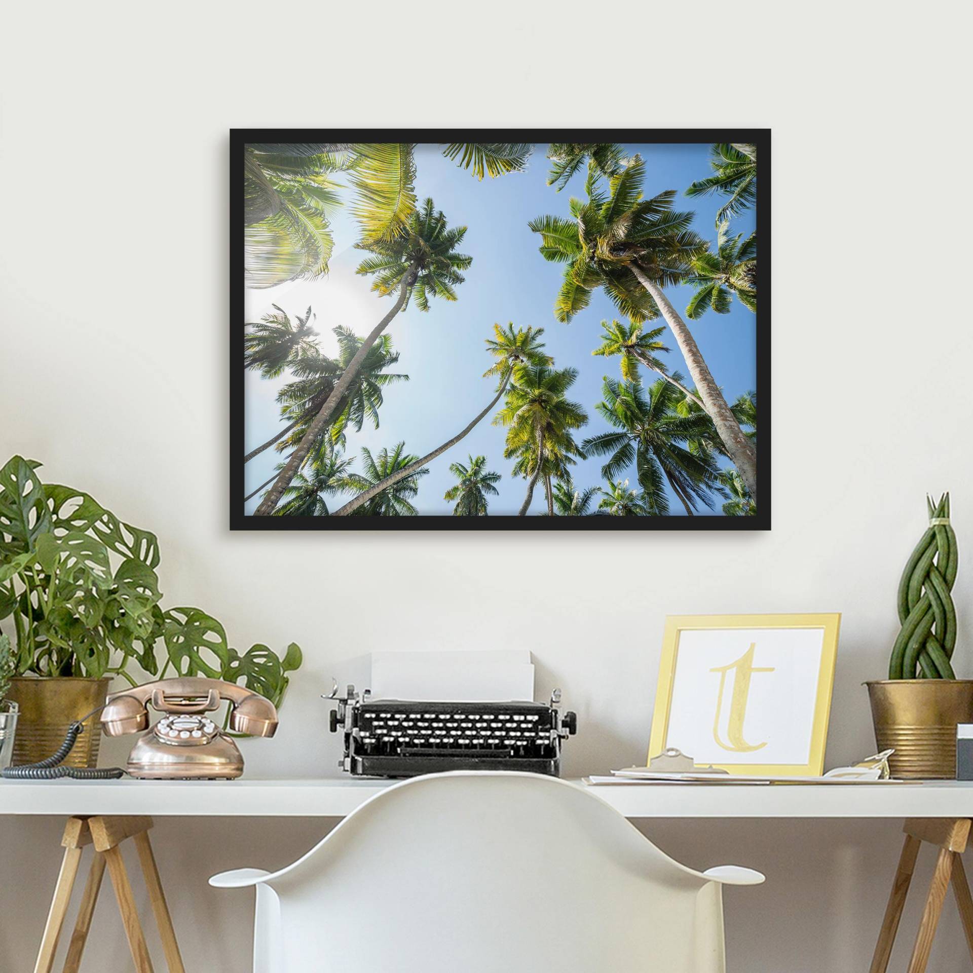 Bild mit Rahmen Palmen Himmel Bild mit Rahmen Palmen Himmel