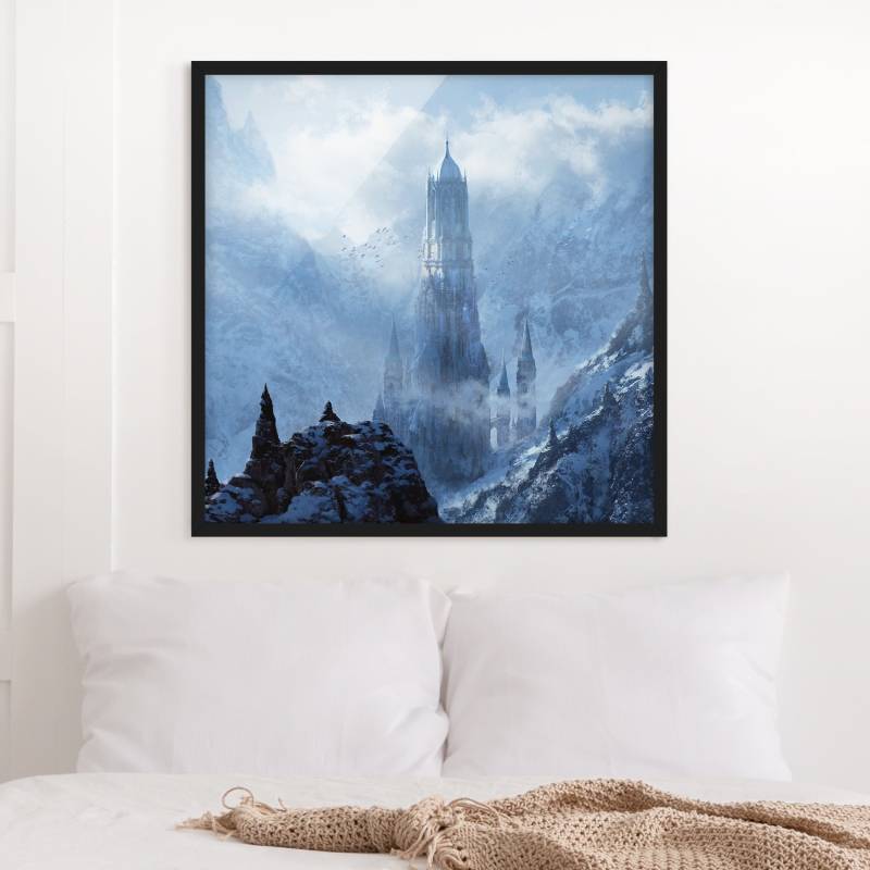 Bild mit Rahmen Phantastisches Schloss im Schnee