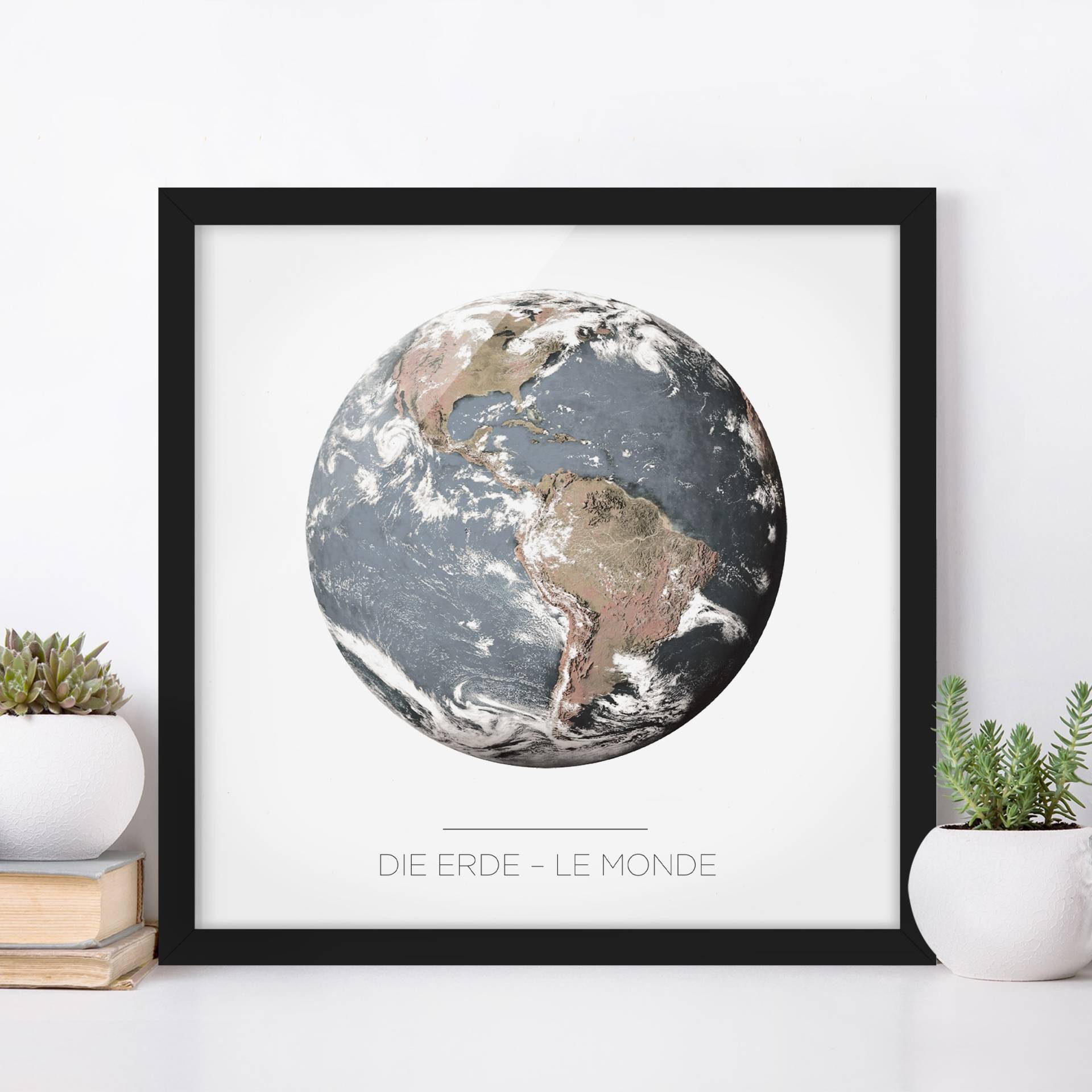 Bild mit Rahmen - Quadrat Le Monde - Die Erde