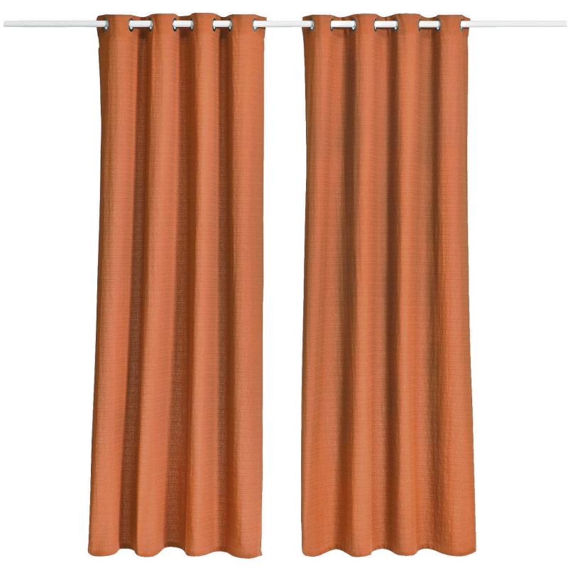 Ösenvorhang aus reiner Bio-Baumwolle, 2 Stück, zimt 135 x 245 cm von Waschbär