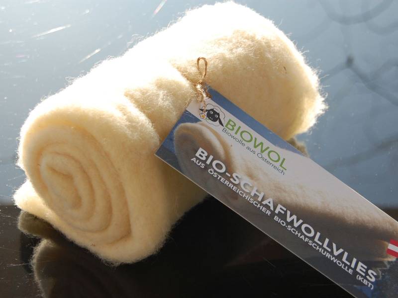 Bio-Schafwollvlies, 500 g Rolle