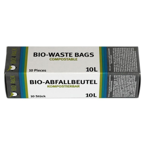 Bio4Pack Abfallbeutel 100% kompostierbar, 10 Liter, Format: 430 x 440 mm, Stärke 15 my, 10 Stück pro Faltschachtel (Rolle)
