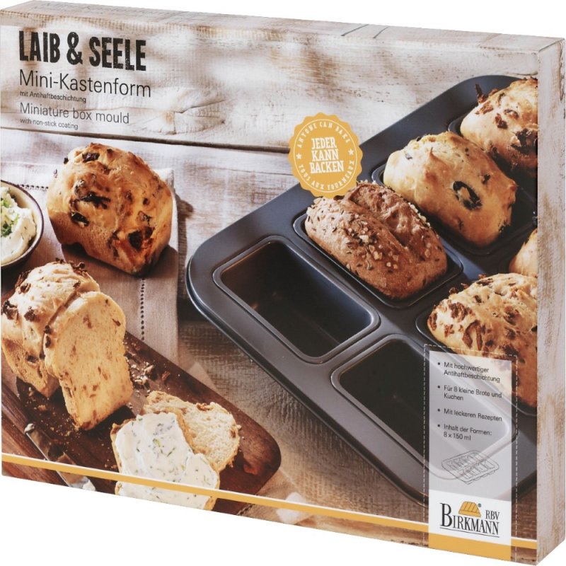 Birkmann - LAIB & SEELE - Mini Kastenform - 8mal 9x6cm - antihaft