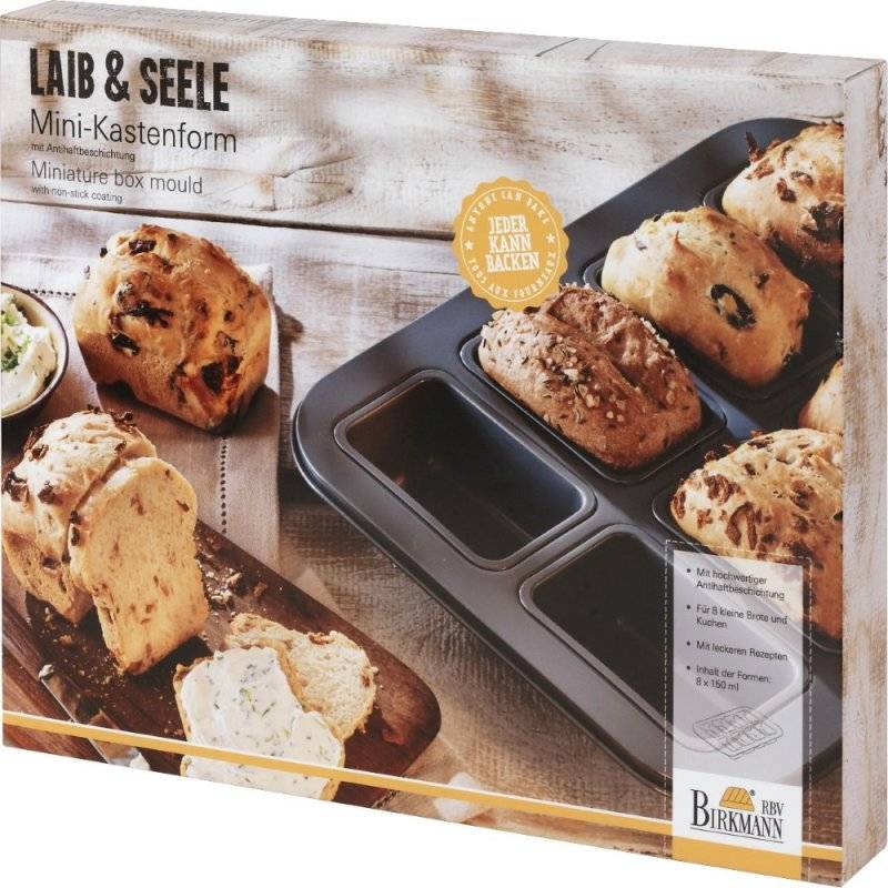 Birkmann - LAIB & SEELE - Mini Kastenform - 8mal 9x6cm - antihaft