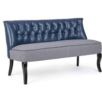 2-Sitzer Sofa Batilda aus Kunstleder, Blau
