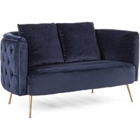 2-Sitzer Sofa Tenbury in Samt-Optik, Blau