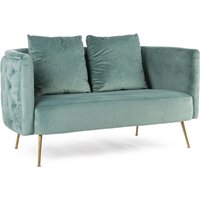2-Sitzer Sofa Tenbury in Samt-Optik, Türkis