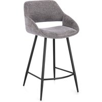 Barhocker Florence 2er-Set aus Stoff, Grau