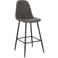 Barhocker New Irelia 2er- Set aus Kunstleder, Dunkelgrau