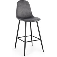 Barhocker New Irelia 2er- Set aus Samt, Dunkelgrau