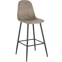 Barhocker New Irelia 2er- Set aus Samt, Taupe
