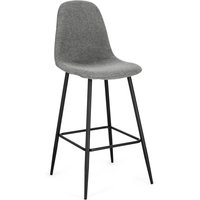 Barhocker New Irelia 2er- Set aus Stoff, Dunkelgrau/Schwarz Barhocker New Irelia 2er- Set aus Stoff, Dunkelgrau/Schwarz