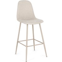 Barhocker New Irelia 2er- Set aus Stoff Beige/Taupe