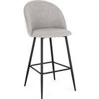 Barhocker New Tanya 2er-Set aus Stoff, Aschgrau