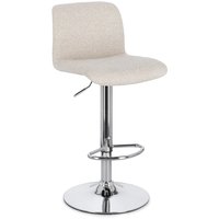 Barhocker Rafael 2er-Set, Chrome / Beige