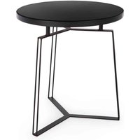 Beistelltisch Zaira aus Stahl mit Glasplatte, Ø 50 cm