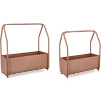 Blumenkasten Keyra 2er-Set aus Metall, Braun Blumenkasten Keyra 2er-Set aus Metall, Braun