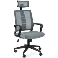 Bürostuhl Roman mit Kopfstütze, Grau