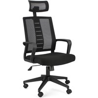 Bürostuhl Roman mit Kopfstütze, Schwarz