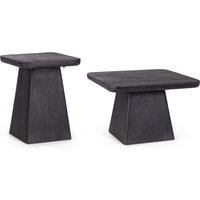Couchtisch Fuji 2er-Set aus Mangoholz, Schwarz