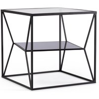 Couchtisch Hydra aus Metall Schwarz, 45x45 cm