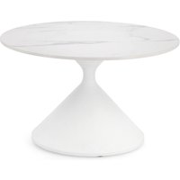Couchtisch Joona in Marmor-Optik Ø 70 cm, Weiß