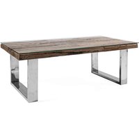 Couchtisch Stanton aus recyceltem Holz mit Glasplatte, 110 cm Couchtisch Stanton aus recyceltem Holz mit Glasplatte, 110 cm